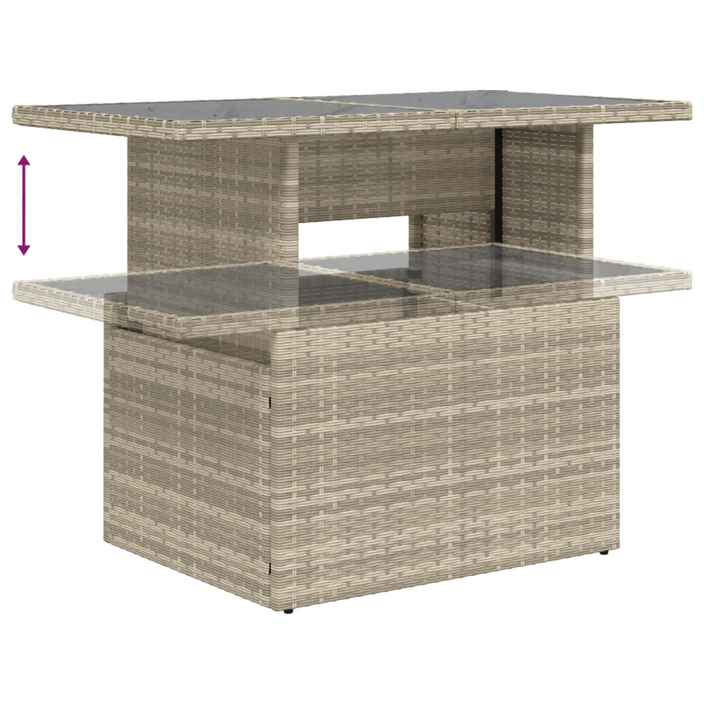 Produktbild för Trädgårdsoffset med kudde 7 pcs Ljusgrå