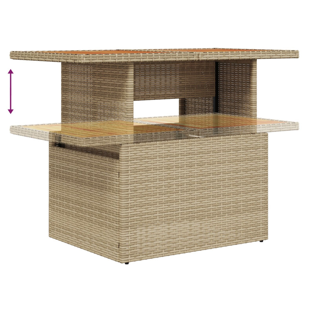 Produktbild för Trädgårdsoffset med kudde 5 pcs Beige och Ljusgrå konstrotting