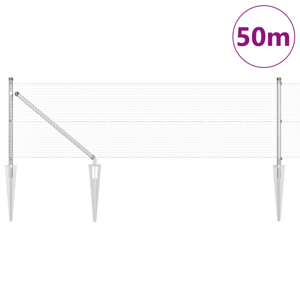 Produktbild för Svetsat trådgalleri med piggar 50 x 0,6 m Galvaniserat stål