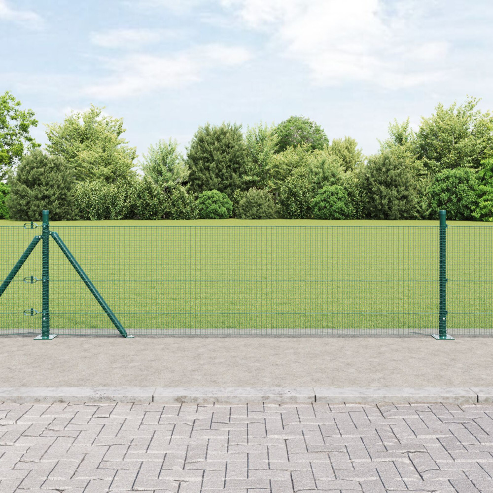 Produktbild för Svetsat Stålstaket med Betongbas 25 x 0,5 m PVC-belagda stål
