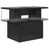 Produktbild för Trädgårdsoffset med kudde med lagring 8 pcs Svart Poly rattan