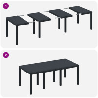 Produktbild för Trädgårdsmöbelset 9 pcs Antracit Polypropylen