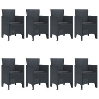 Produktbild för Trädgårdsmöbelset 9 pcs Antracit Polypropylen