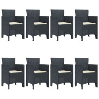 Produktbild för Trädgårdsmöbelset 9 pcs Antracit Polypropylen