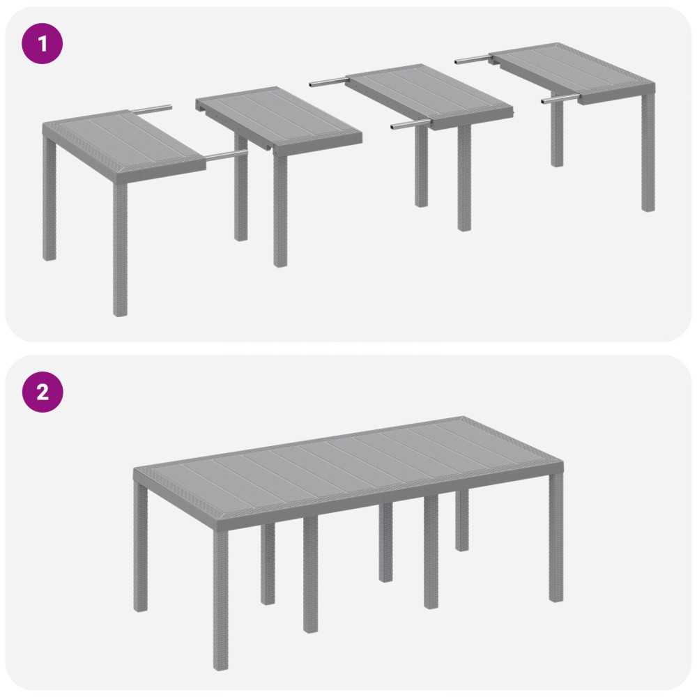 Produktbild för Trädgårdsmöbelset 9 pcs Ljusgrå Polypropylen