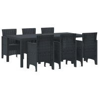 Produktbild för Trädgårdsmöbelset 7 pcs Antracit Polypropylen
