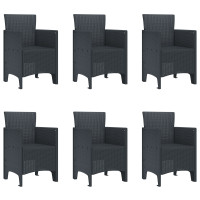 Produktbild för Trädgårdsmöbelset 7 pcs Antracit Polypropylen
