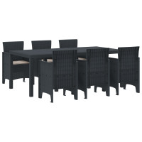 Produktbild för Trädgårdsmöbelset 7 pcs Antracit Polypropylen