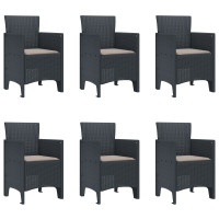 Produktbild för Trädgårdsmöbelset 7 pcs Antracit Polypropylen