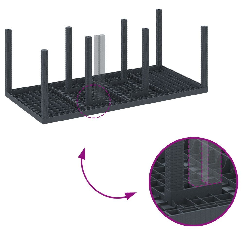 Produktbild för Trädgårdsmöbelset 7 pcs Antracit Polypropylen