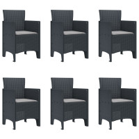 Produktbild för Trädgårdsmöbelset 7 pcs Antracit Polypropylen