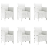 Produktbild för Trädgårdsmöbelset 7 pcs Vit Polypropylen
