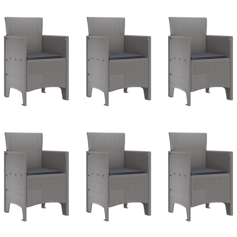 Produktbild för Trädgårdsmöbelset 7 pcs Ljusgrå Polypropylen