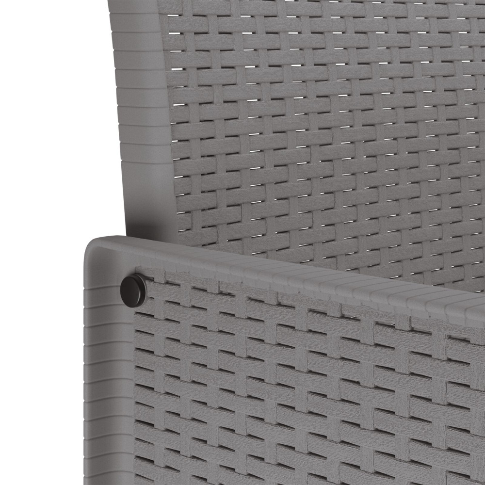 Produktbild för Trädgårdsmöbelset 7 pcs Ljusgrå Polypropylen
