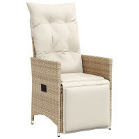 Produktbild för Trädgårdsmöbelset med kudde 3 pcs Beige konstrotting