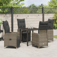 Produktbild för Trädgårdsmöbelset 5 pcs Beige konstrotting