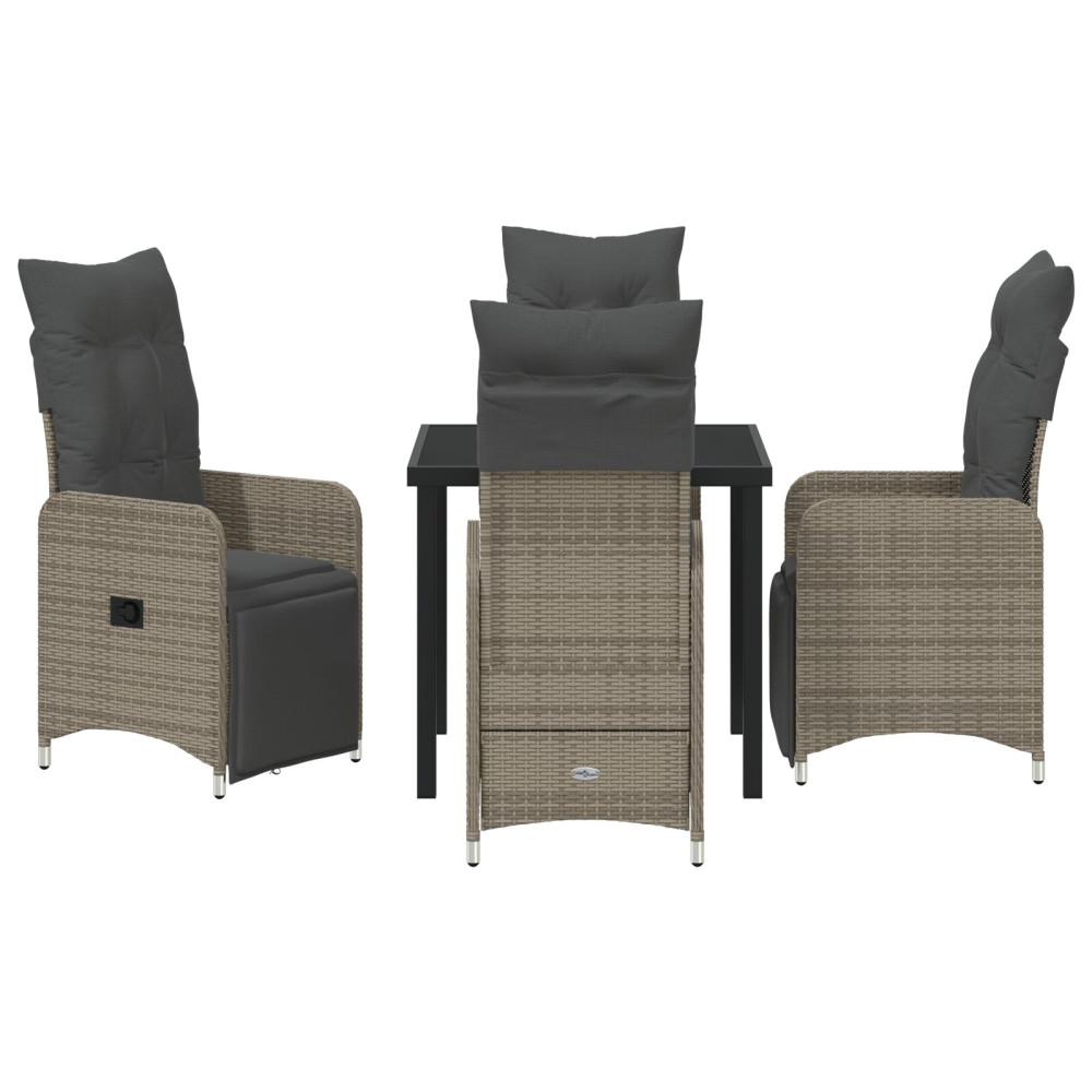Produktbild för Trädgårdsmöbelset 5 pcs Beige konstrotting