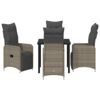Produktbild för Trädgårdsmöbelset 5 pcs Beige konstrotting