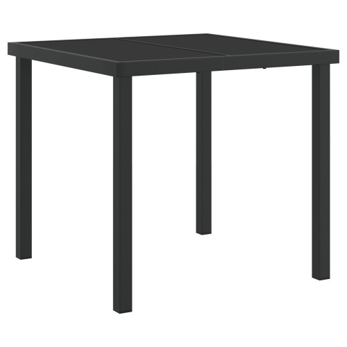 vidaXL Trädgårdsmöbelset med kudde 5 pcs Svart konstrotting