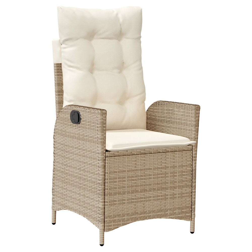 Produktbild för Trädgårdsmöbelset med kudde 5 pcs Beige konstrotting