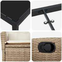 Produktbild för Trädgårdsmöbelset med kudde 5 pcs Beige konstrotting