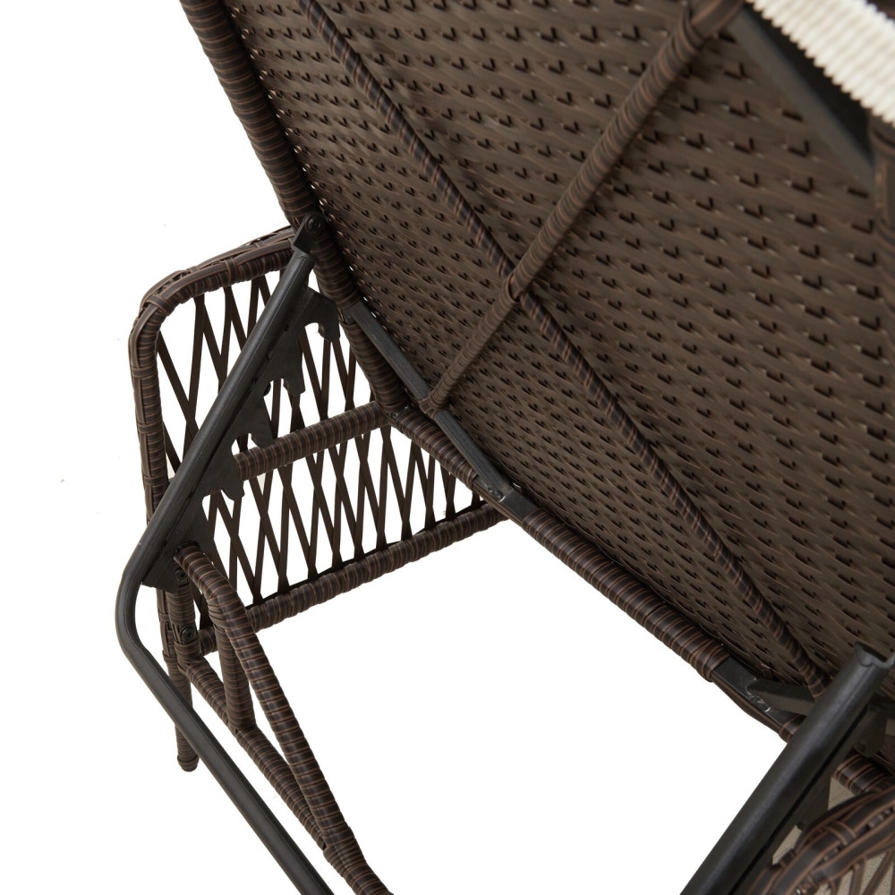 Produktbild för Solstol 3 pcs Brun och krämvit 200 x 55 x 92 cm konstrotting