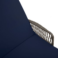 Produktbild för Solstol 3 pcs Grå och Marinblå 200 x 55 x 92 cm konstrotting