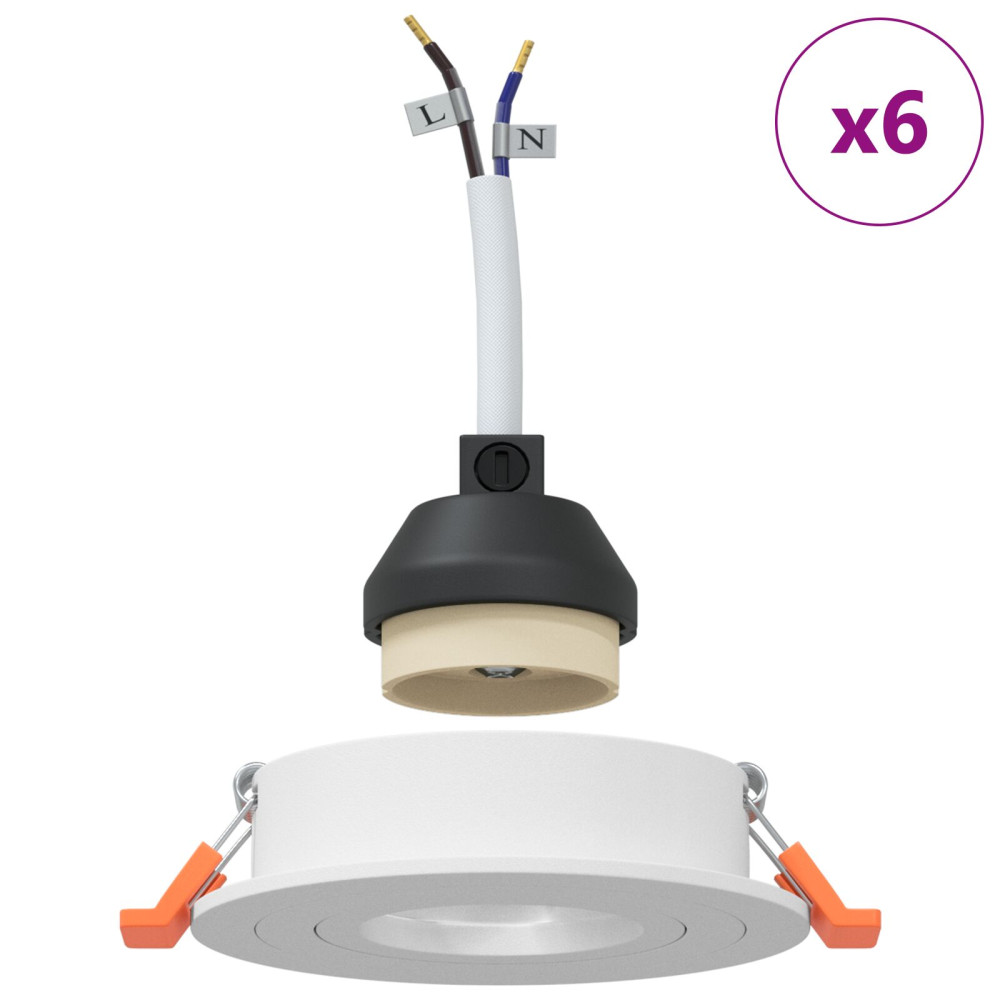 Produktbild för Spotlight 6 pcs Vit 9 x 9 x 2 cm Aluminium
