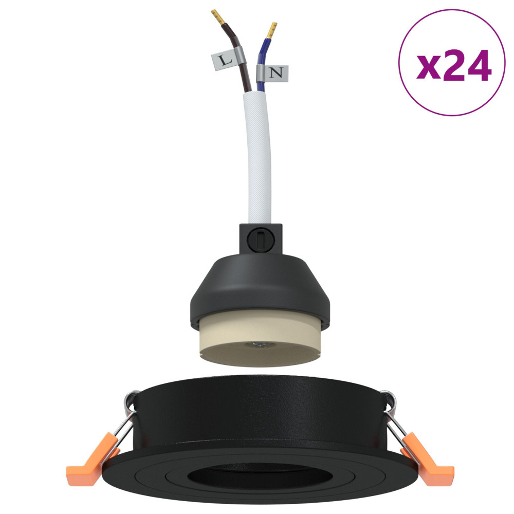 Produktbild för Spotlight 24 pcs Svart 9 x 9 x 2 cm Aluminium