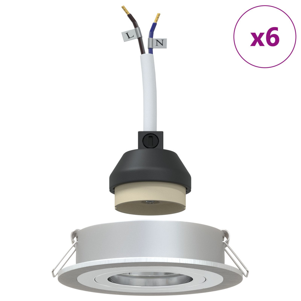 Produktbild för Spotlight 6 pcs Silver 9 x 9 x 2 cm Aluminium