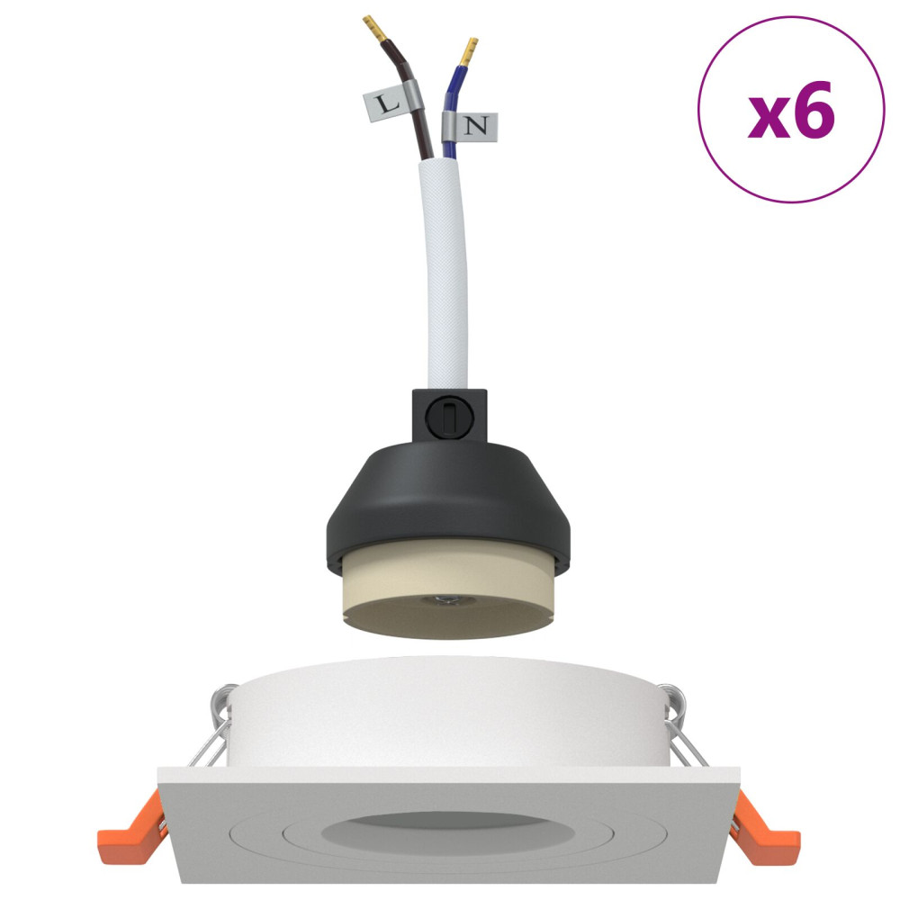 Produktbild för Spotlight 6 pcs Vit 9 x 9 x 2 cm Aluminium
