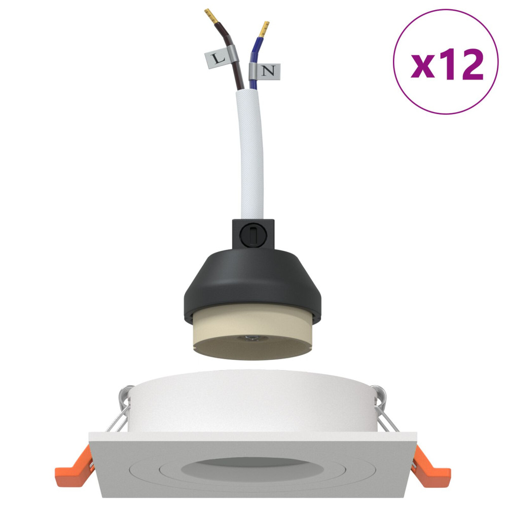 Produktbild för Spotlight 12 pcs Vit 9 x 9 x 2 cm Aluminium