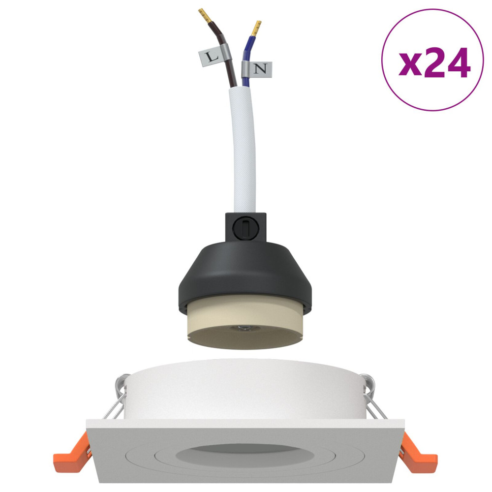 Produktbild för Spotlight 24 pcs Vit 9 x 9 x 2 cm Aluminium