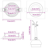 Produktbild för Spotlight 6 pcs Svart 9 x 9 x 2 cm Aluminium