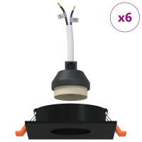 Produktbild för Spotlight 6 pcs Svart 9 x 9 x 2 cm Aluminium