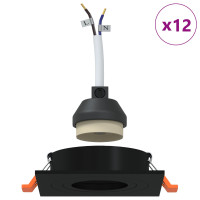 Produktbild för Spotlight 12 pcs Svart 9 x 9 x 2 cm Aluminium