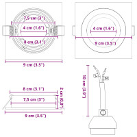 Produktbild för Spotlight 12 pcs Silver 9 x 9 x 2 cm Aluminium