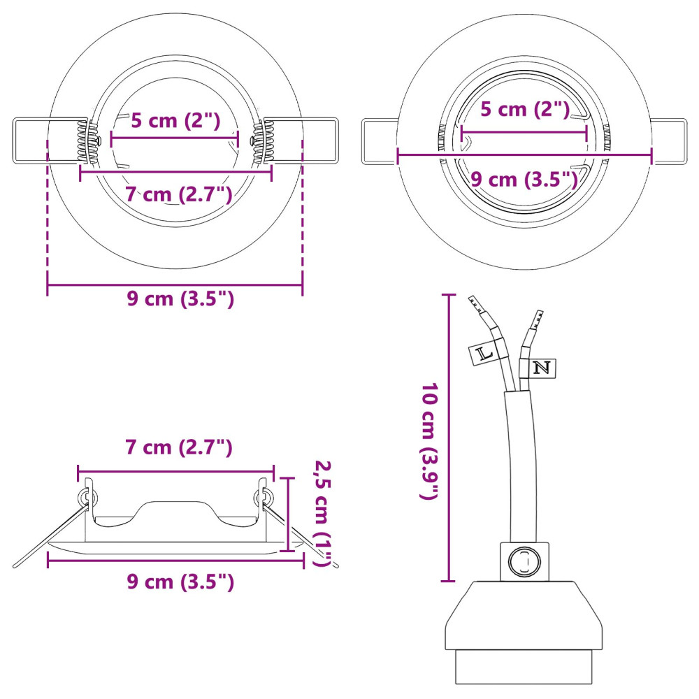 Produktbild för Spotlight 24 pcs Koppar 9 x 9 x 2.5 cm Metall