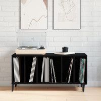 Produktbild för Skivskåp med hylla Svart Ek 100 x 38 x 48 cm Konstruerat trä