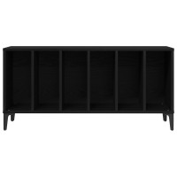 Produktbild för Skivskåp med hylla Svart Ek 100 x 38 x 48 cm Konstruerat trä
