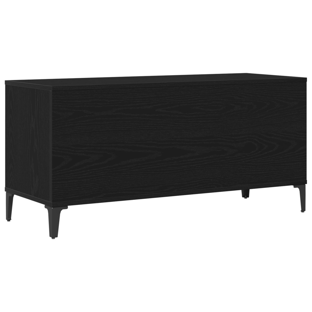 Produktbild för Skivskåp med hylla Svart Ek 100 x 38 x 48 cm Konstruerat trä