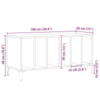 Produktbild för Skivskåp med hylla Svart Ek 100 x 38 x 48 cm Konstruerat trä