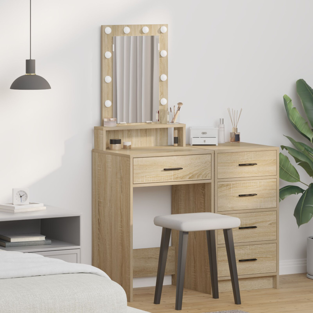 Produktbild för Smyckebord med låda Brun 50 x 41 x 140 cm Konstruerat trä