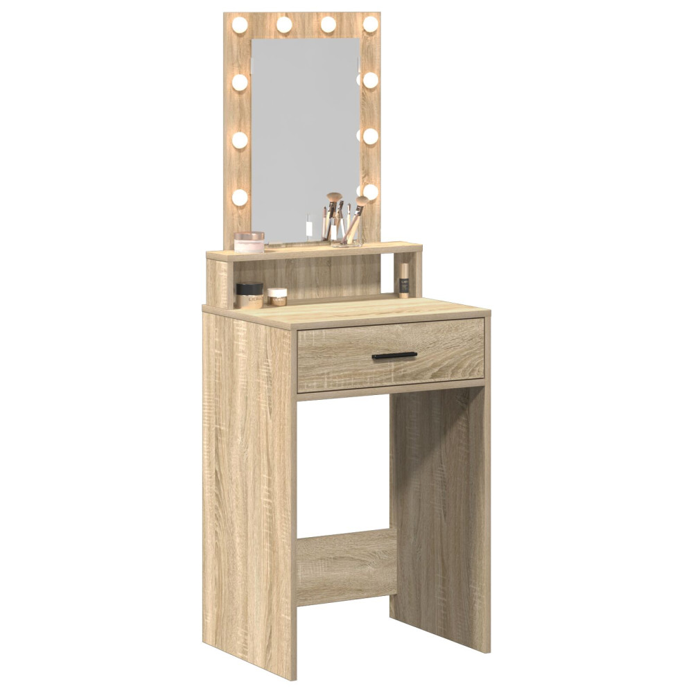 Produktbild för Smyckebord med låda Brun 50 x 41 x 140 cm Konstruerat trä