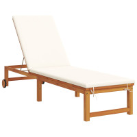 Produktbild för Solstol Reclining 2 pcs Brun 202 x 53 x 89 cm Massivt Akaciaträ