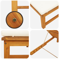 Produktbild för Solstol Reclining 2 pcs Brun 202 x 53 x 89 cm Massivt Akaciaträ