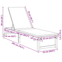 Produktbild för Solstol Reclining 2 pcs Brun 202 x 53 x 89 cm Massivt Akaciaträ