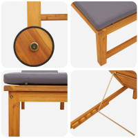 Produktbild för Solstol Reclining 2 pcs Brun 202 x 53 x 89 cm Massivt Akaciaträ