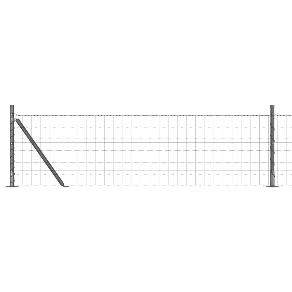 Produktbild för Utomhus Euro Staket med Betongbas 25 x 0,6 m PVC-belagda stål