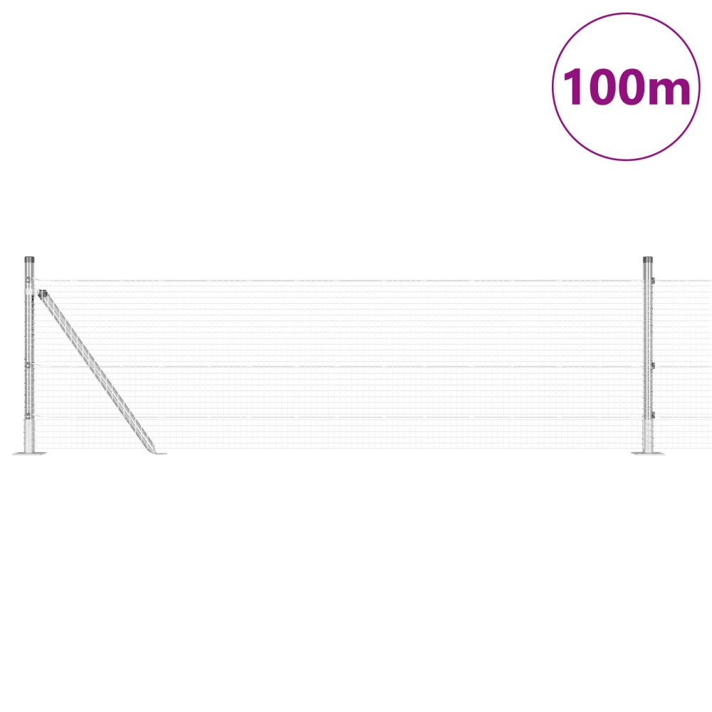 Produktbild för Svetsat Stålstaket med Betongbas 100 x 0,5 m (B x H)